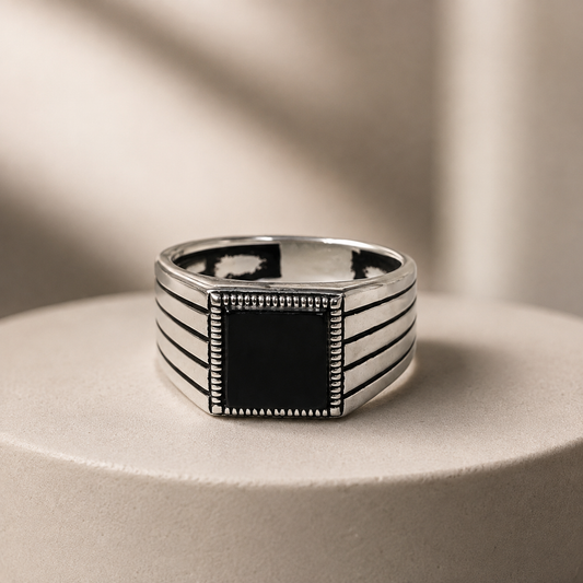 Classic Black Sterling Silver Ring