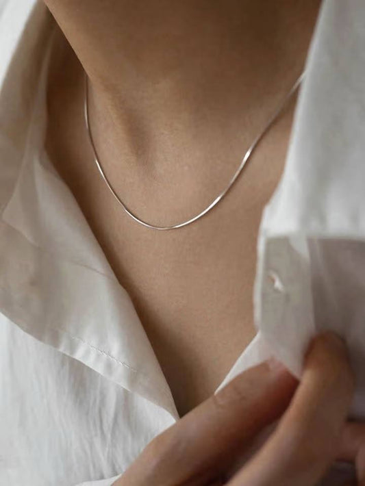 Classic Snake Chain Silver Necklace
